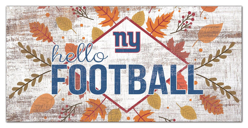 Fan Creations Holiday Home Decor New York Giants Hello Football 6x12