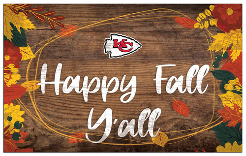 Fan Creations Holiday Home Decor Kansas City Chiefs Happy Fall Yall 11x19