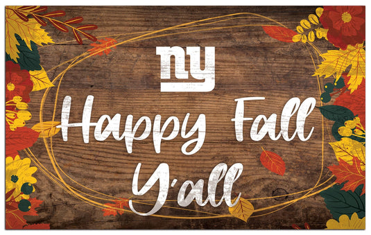 Fan Creations Holiday Home Decor New York Giants Happy Fall Yall 11x19