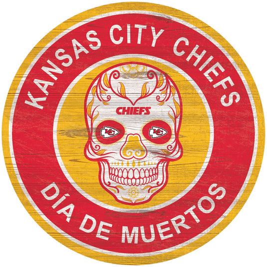 Fan Creations Holiday Home Decor Kansas City Chiefs Sugar Skull Circle