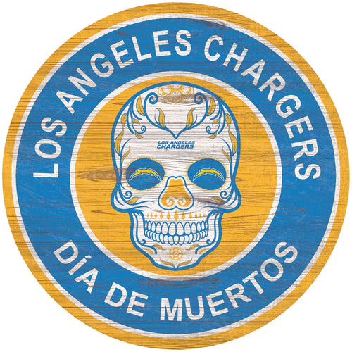 Fan Creations Holiday Home Decor Los Angeles Chargers Sugar Skull Circle