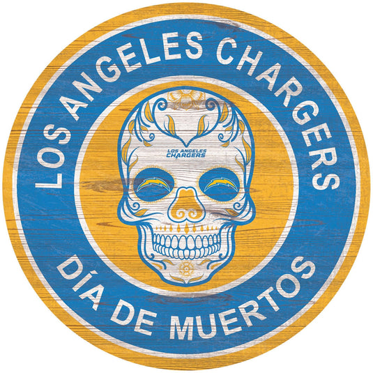 Fan Creations Holiday Home Decor Los Angeles Chargers Sugar Skull Circle