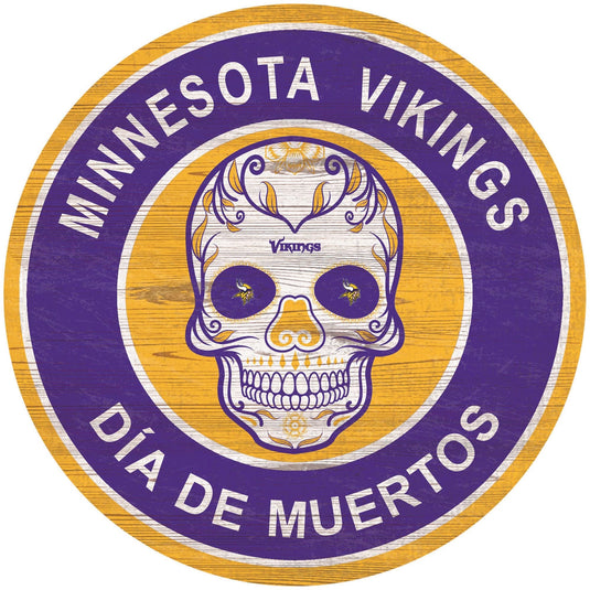 Fan Creations Holiday Home Decor Minnesota Vikings Sugar Skull Circle