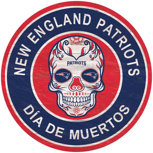 Fan Creations Holiday Home Decor New England Patriots Sugar Skull Circle