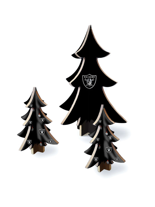 Fan Creations Holiday Home Decor Las Vegas Raiders Desktop Tree Set