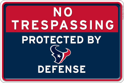 Fan Creations Wall Decor Houston Texans No Tresspassing 12x16 Metal