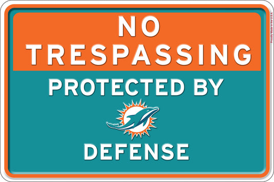 Fan Creations Wall Decor Miami Dolphins No Tresspassing 12x16 Metal