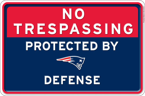 Fan Creations Wall Decor New England Patriots No Tresspassing 12x16 Metal