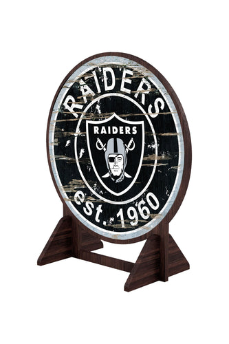 Fan Creations Desktop Stand Las Vegas Raiders Desktop Circle Logo Stand