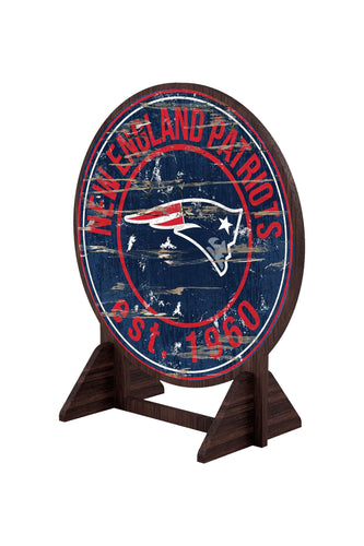 Fan Creations Desktop Stand New England Patriots Desktop Circle Logo Stand