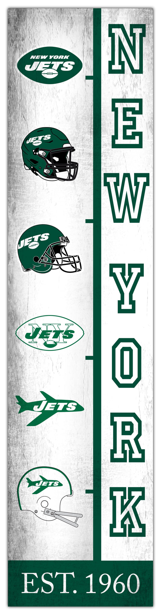 New York Jets Team Logo Progression 6x24 – Fan Creations GA
