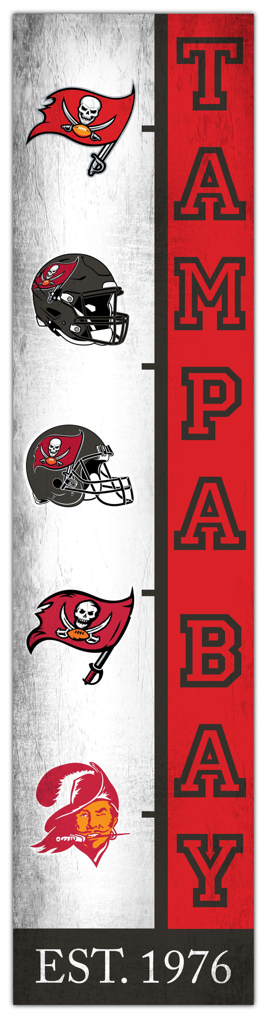 Fan Creations Home Decor Tampa Bay Buccaneers Team Logo Progression 6x24