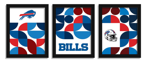 Fan Creations Wall Decor Buffalo Bills Minimalist Color Pop 12x16 (Set Of 3)