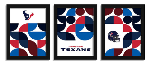 Fan Creations Wall Decor Houston Texans Minimalist Color Pop 12x16 (Set Of 3)