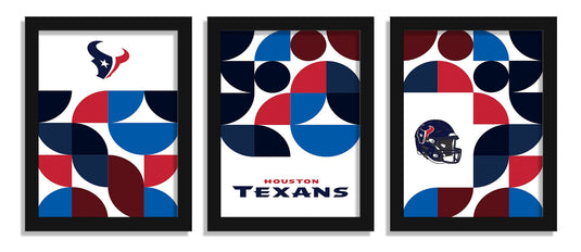 Fan Creations Wall Decor Houston Texans Minimalist Color Pop 12x16 (Set Of 3)