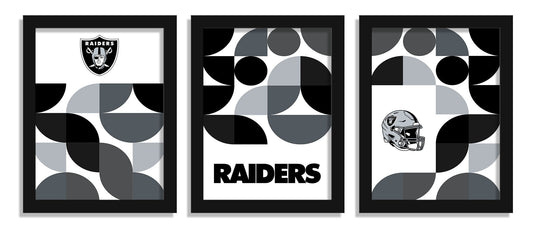 Fan Creations Wall Decor Las Vegas Raiders Minimalist Color Pop 12x16 (Set Of 3)