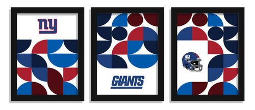 Fan Creations Wall Decor New York Giants Minimalist Color Pop 12x16 (Set Of 3)