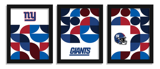 Fan Creations Wall Decor New York Giants Minimalist Color Pop 12x16 (Set Of 3)