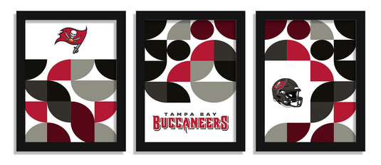 Fan Creations Wall Decor Tampa Bay Buccaneers Minimalist Color Pop 12x16 (Set Of 3)