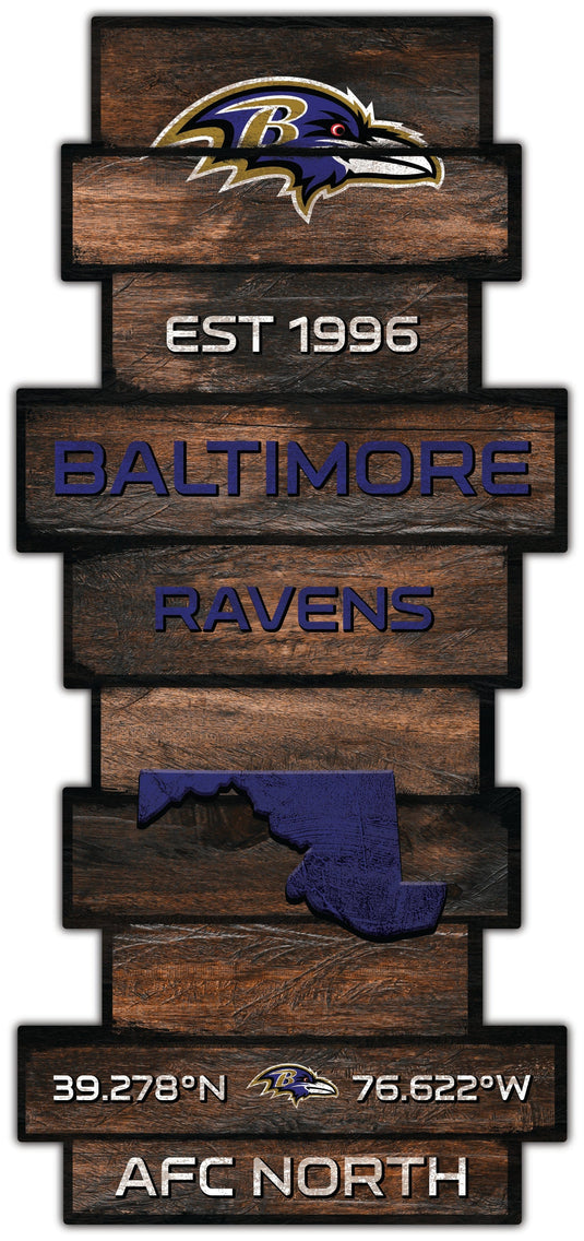 Fan Creations Wall Decor Baltimore Ravens Wood Celebration Stack