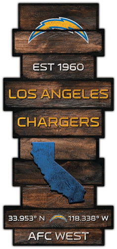 Fan Creations Wall Decor Los Angeles Chargers Wood Celebration Stack