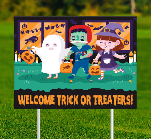 Fan Creations Yard Sign Buffalo Bills Welcome Trick or Treaters Yard Sign