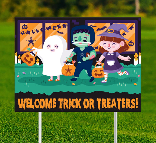 Fan Creations Yard Sign Dallas Cowboys Welcome Trick or Treaters Yard Sign