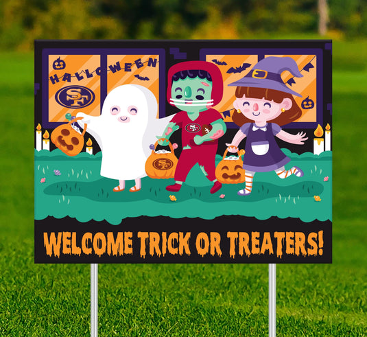 Fan Creations Yard Sign San Fransisco 49ers Welcome Trick or Treaters Yard Sign