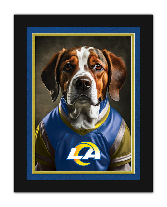 Fan Creations Wall Art Los Angeles Rams Dog in Team Jersey 12x16