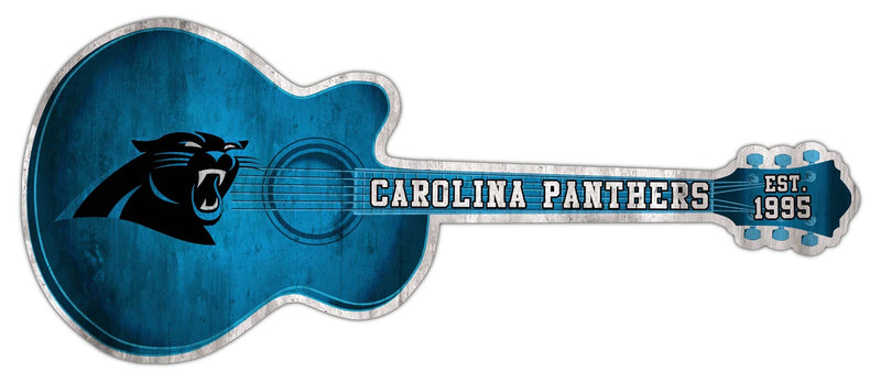 Load image into Gallery viewer, Fan Creations 24in Guitar NFL Carolina Panthers team wall art sign
