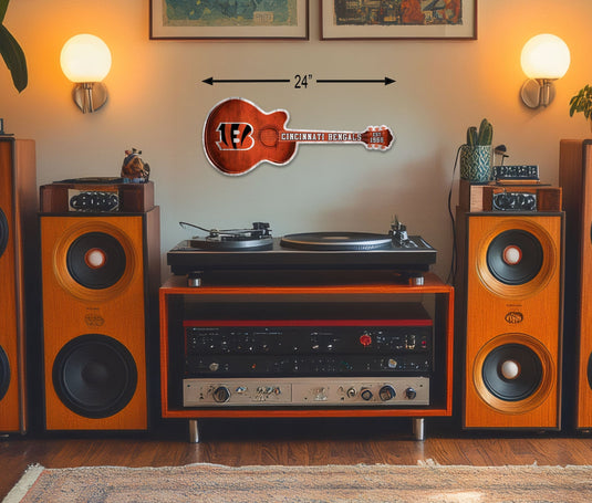 Fan Creations 24in Guitar NFL Cincinnati Bengals team wall art sign