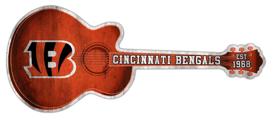 Fan Creations 24in Guitar NFL Cincinnati Bengals team wall art sign