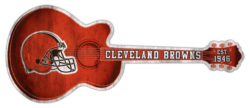 Load image into Gallery viewer, Fan Creations 24in Guitar NFL Cleveland Browns team wall art sign
