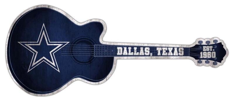 Load image into Gallery viewer, Fan Creations 24in Guitar NFL Dallas Cowboys team wall art sign
