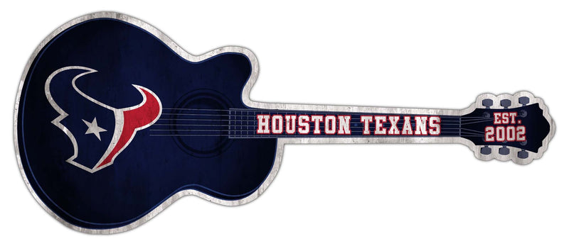 Load image into Gallery viewer, Fan Creations 24in Guitar NFL Houston Texans team wall art sign
