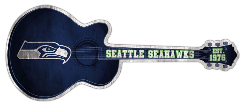Load image into Gallery viewer, Fan Creations 24in Guitar NFL Seattle Seahawks team wall art sign
