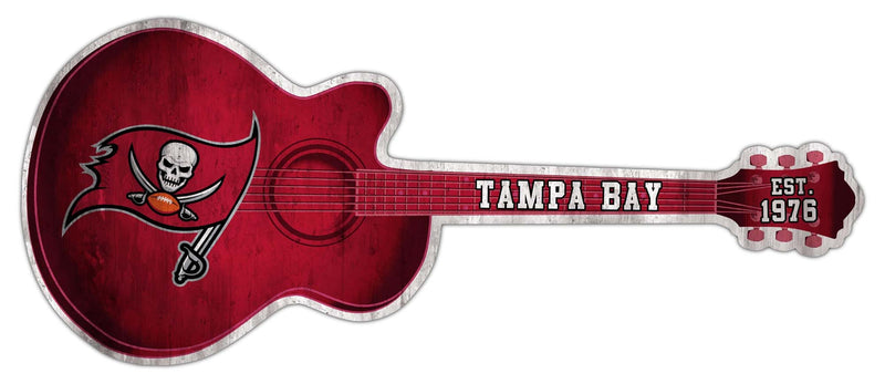 Load image into Gallery viewer, Fan Creations 24in Guitar NFL Tampa Bay Buccaneers team wall art sign
