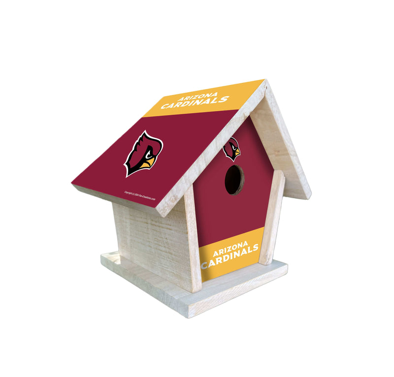 Load image into Gallery viewer, Fan Creations NFL Arizona Cardinals-Themed Birdhouse – White Mahogany with Bright UV Printed Team Colors
