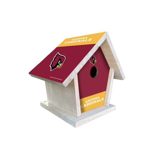 Fan Creations NFL Arizona Cardinals-Themed Birdhouse – White Mahogany with Bright UV Printed Team Colors