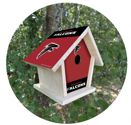 Fan Creations NFL Atlanta Falcons-Themed Birdhouse – White Mahogany with Bright UV Printed Team Colors