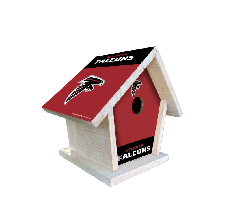 Load image into Gallery viewer, Fan Creations NFL Atlanta Falcons-Themed Birdhouse – White Mahogany with Bright UV Printed Team Colors
