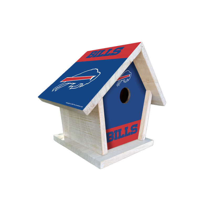 Load image into Gallery viewer, Fan Creations NFL Buffalo Bills-Themed Birdhouse – White Mahogany with Bright UV Printed Team Colors
