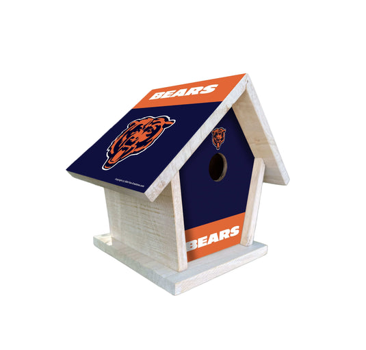 Fan Creations NFL Chicago Bears-Themed Birdhouse – White Mahogany with Bright UV Printed Team Colors