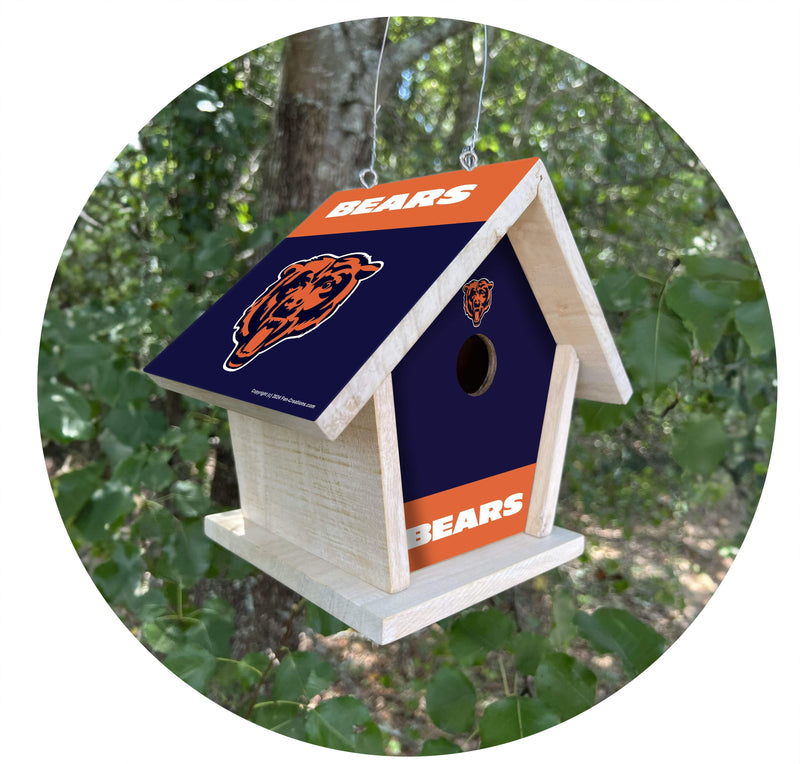 Load image into Gallery viewer, Fan Creations NFL Chicago Bears-Themed Birdhouse – White Mahogany with Bright UV Printed Team Colors
