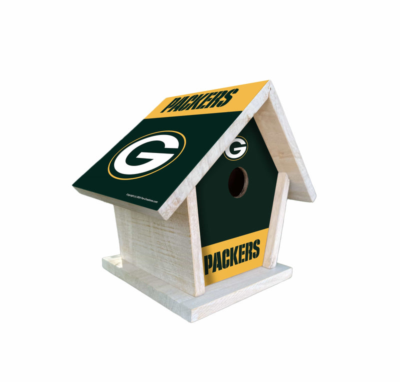 Load image into Gallery viewer, Fan Creations NFL Green Bay Packers-Themed Birdhouse – White Mahogany with Bright UV Printed Team Colors
