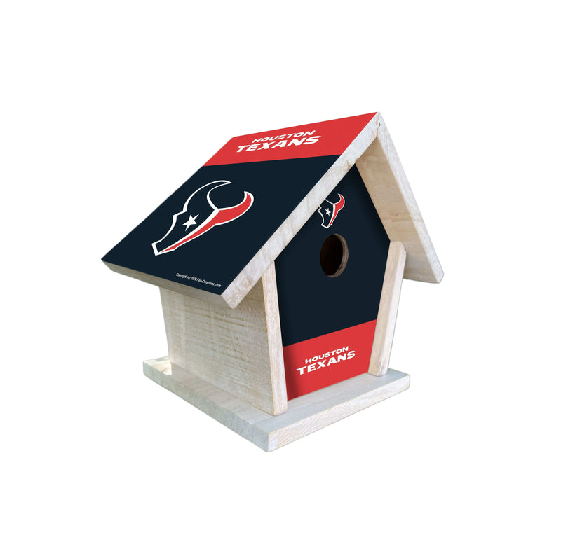 Load image into Gallery viewer, Fan Creations NFL Houston Texans-Themed Birdhouse – White Mahogany with Bright UV Printed Team Colors
