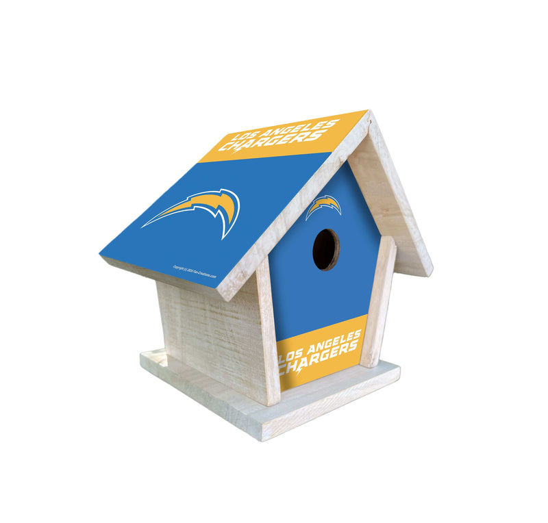 Load image into Gallery viewer, Fan Creations NFL Los Angeles Chargers-Themed Birdhouse – White Mahogany with Bright UV Printed Team Colors
