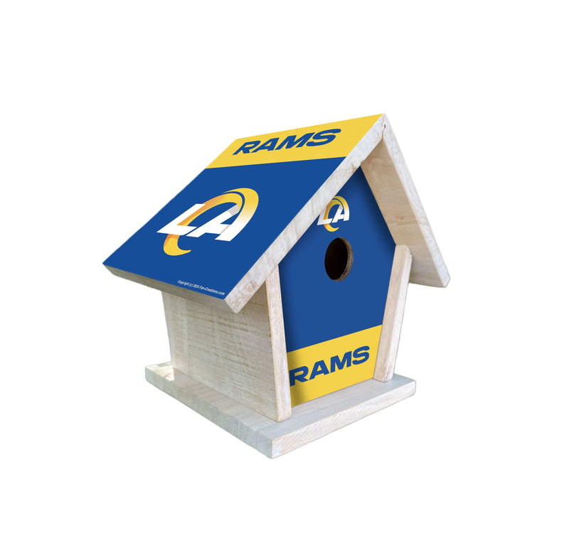 Load image into Gallery viewer, Fan Creations NFL Los Angeles Rams-Themed Birdhouse – White Mahogany with Bright UV Printed Team Colors
