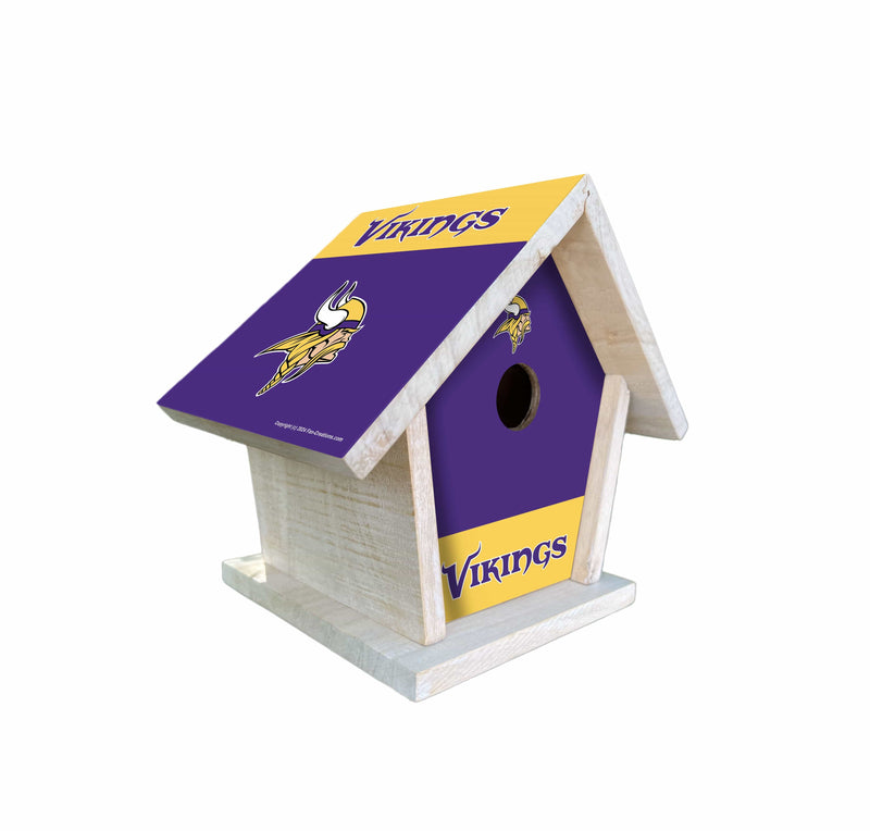 Load image into Gallery viewer, Fan Creations NFL Minnesota Vikings-Themed Birdhouse – White Mahogany with Bright UV Printed Team Colors
