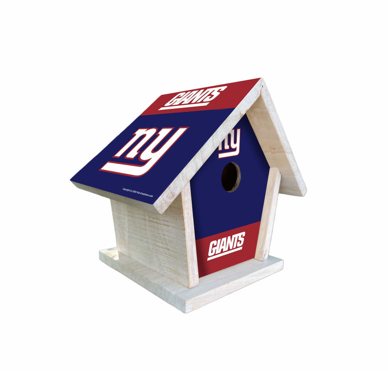 Load image into Gallery viewer, Fan Creations NFL New York Giants-Themed Birdhouse – White Mahogany with Bright UV Printed Team Colors
